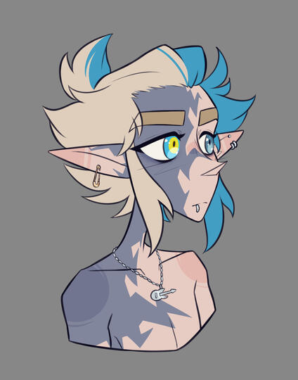 Blue with Lightning Scar