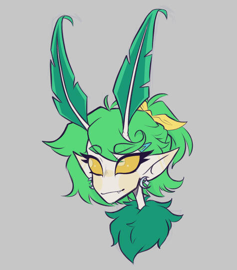 Green With Longer Hair