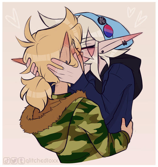 Green and Blue Kiss 2