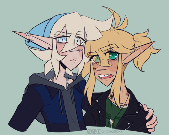 Green and Blue Selfie