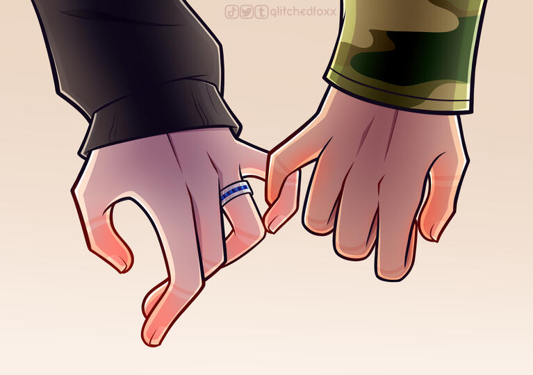 Green and Blue Pinkie Lock